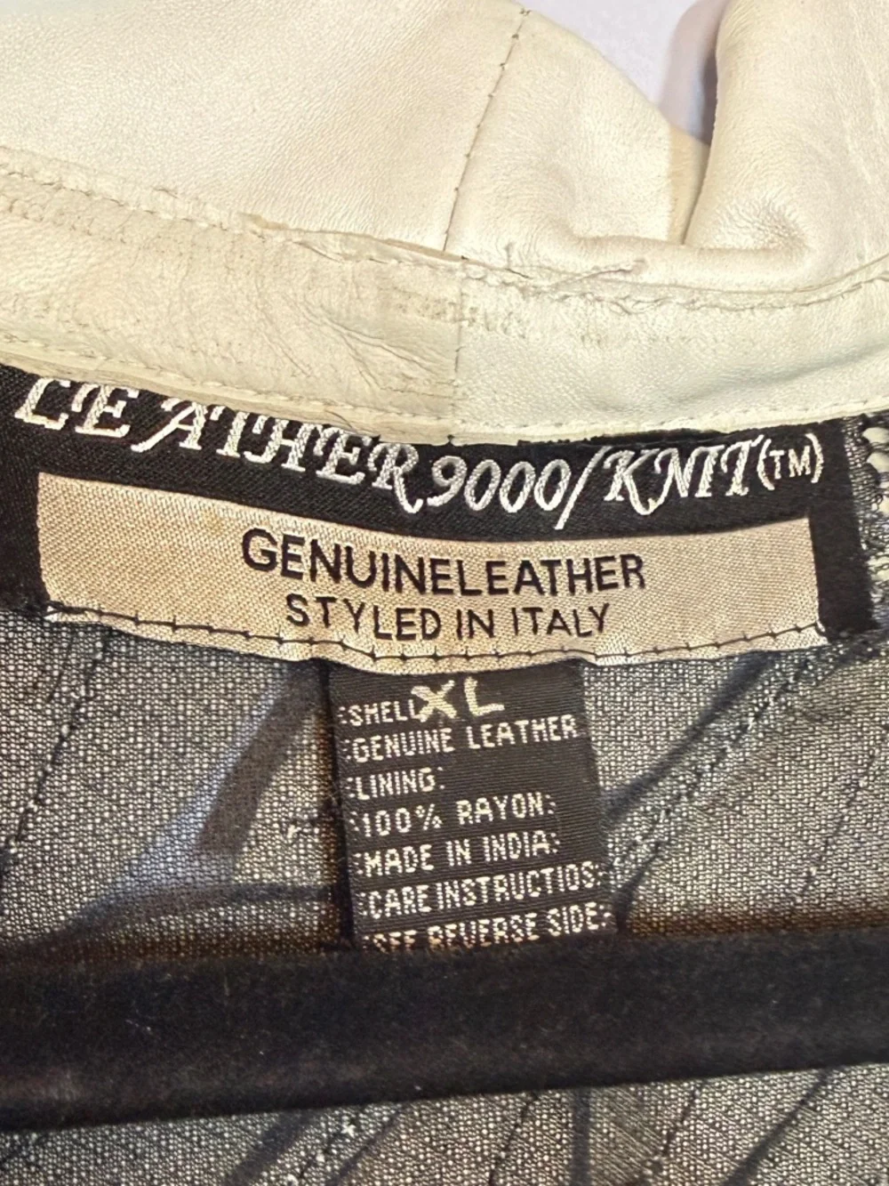 Vintage Leather 9000 jacket with white leather petals size XL - Picture 7 of 10
